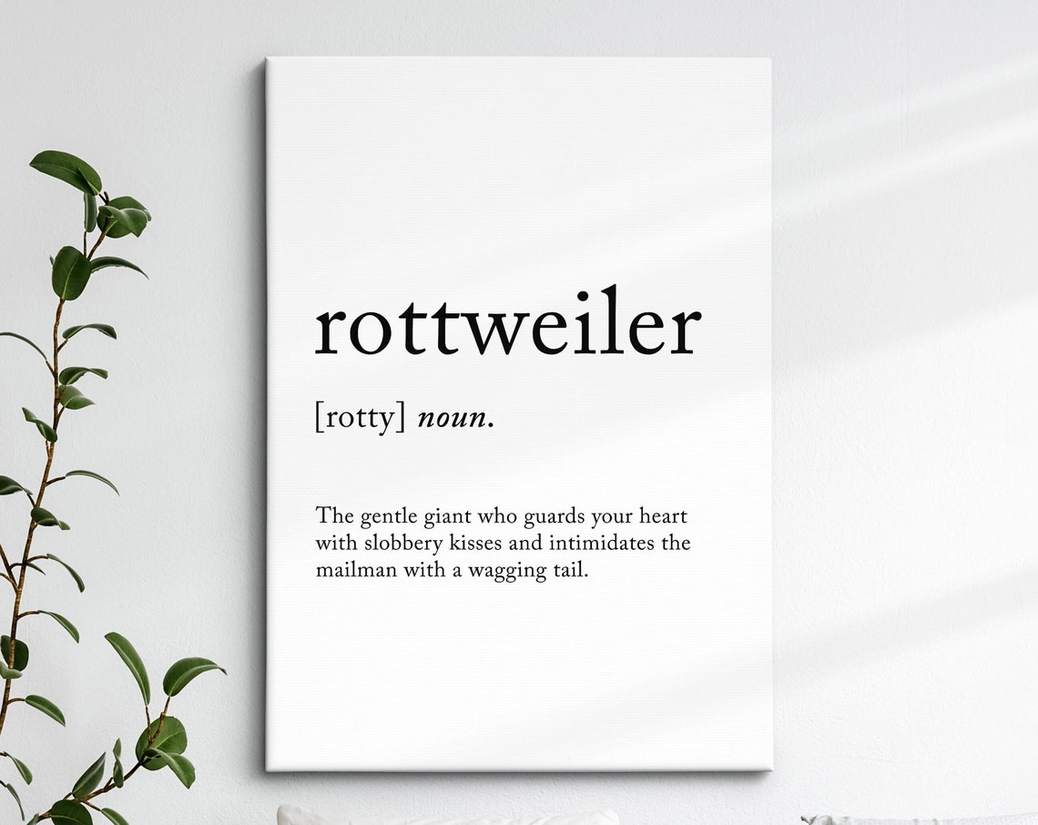 Rottweiler Funny Dictionary Definition Quote Minimalist Wall Art