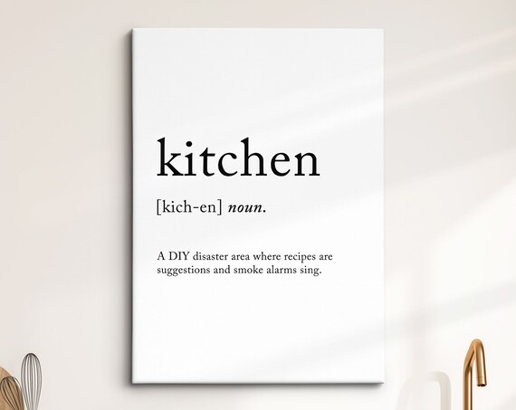 Kitchen Funny Definition Dictionary Quote Minimalist Framed Print Framed Wall Art Poster Home Decor Interior Funny Gifts For Her