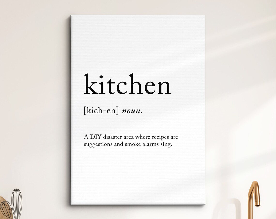Kitchen Funny Definition Dictionary Quote Minimalist Framed Print Framed Wall Art Poster Home Decor Interior Funny Gifts For Her