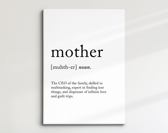 Mother Funny Definition Dictionary Quote Minimalist Framed Print Framed Wall Art Poster Home Decor Interior Funny Gifts For Mom Mum