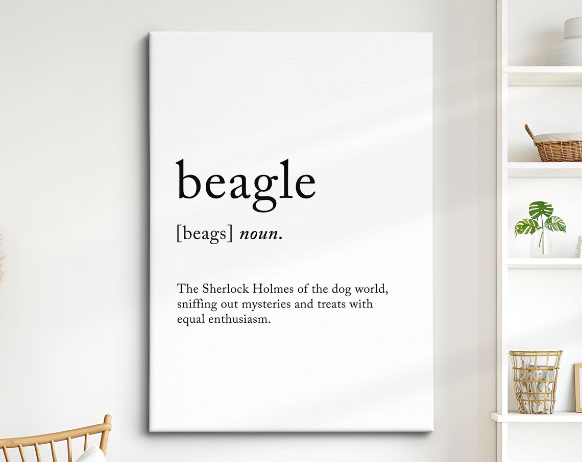 Beagle Funny Dictionary Definition Quote Minimalist Dog Breed Poster