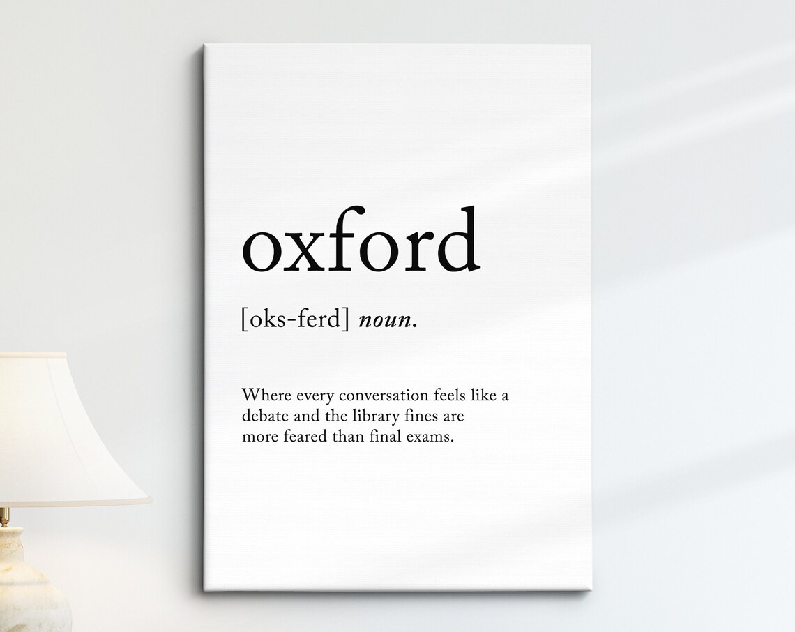 Oxford England Uk Definition Dictionary Funny Quote Minimalist Framed Print Framed Wall Art Poster Home Decor Interior Gifts