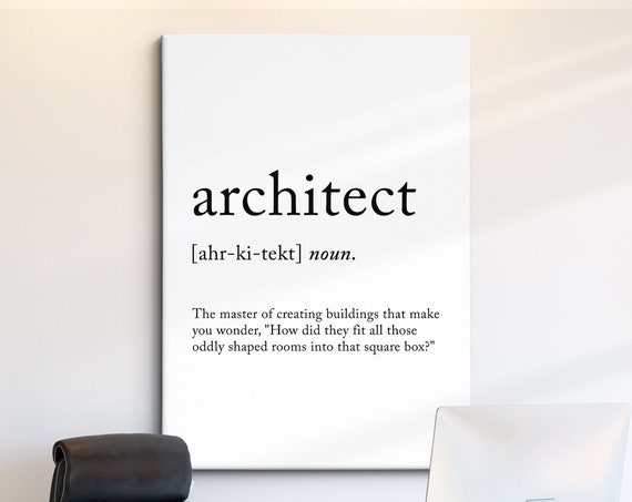 Architect Funny Definition Dictionary Quote Minimalist Framed Print Framed Wall Art Poster Home Decor Interior Gifts For Architects