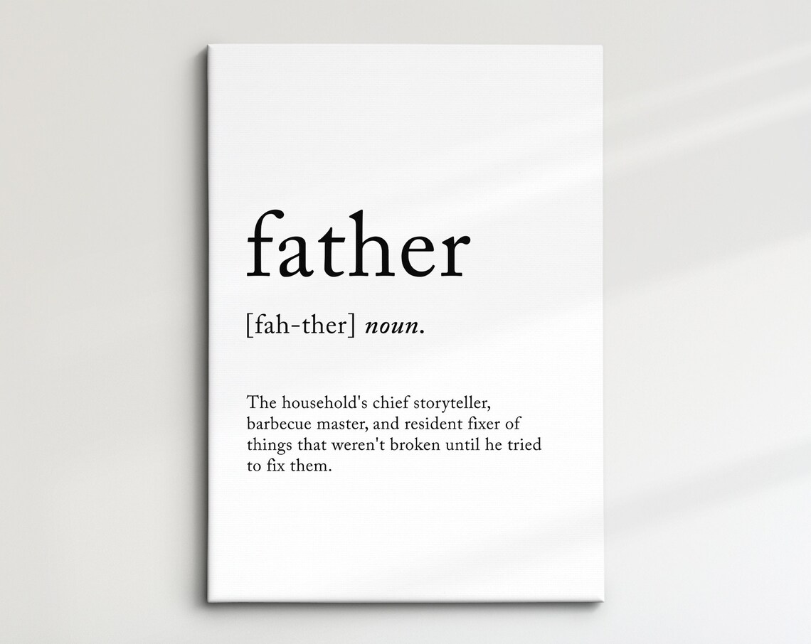 Father Funny Definition Dictionary Quote Minimalist Framed Print Framed Wall Art Poster Home Decor Interior Funny Gifts For Dad