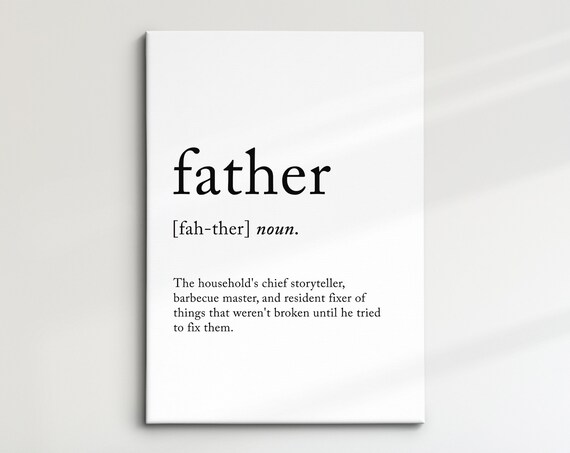 Father Funny Definition Dictionary Quote Minimalist Framed Print Framed Wall Art Poster Home Decor Interior Funny Gifts For Dad