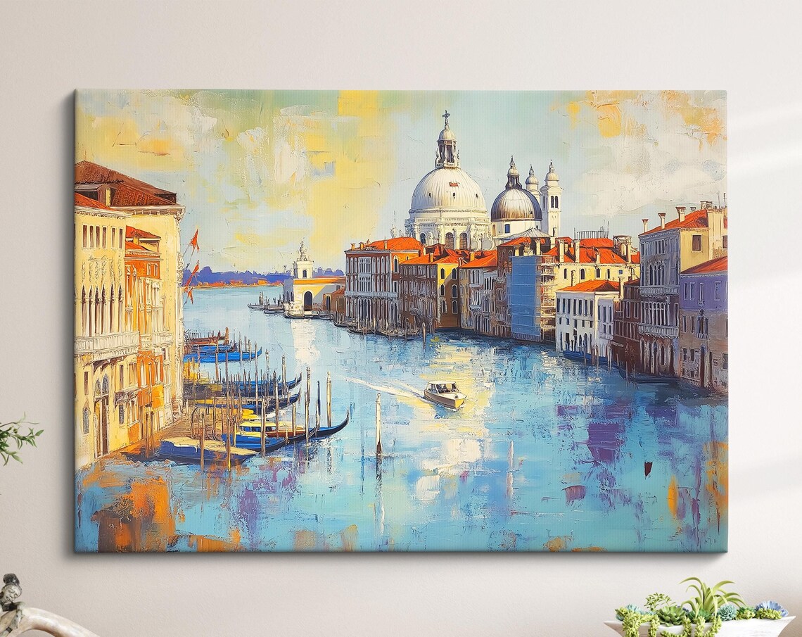 Venice, Italy Abstract Oil Painting Art Print