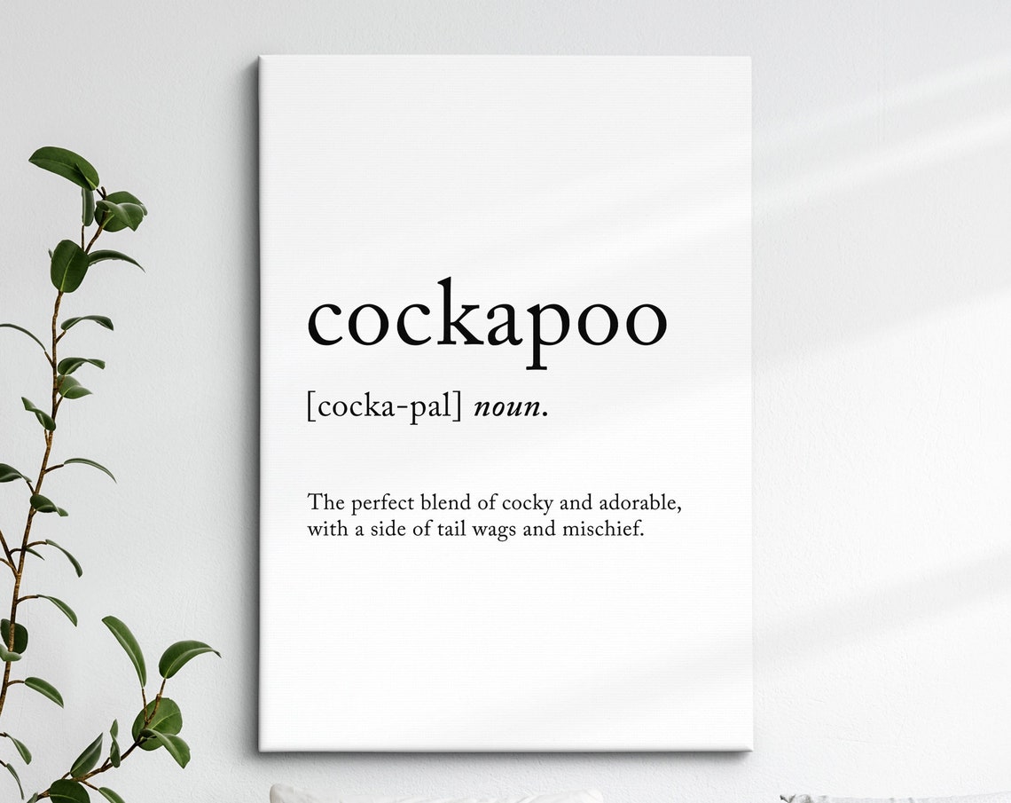 Cockapoo Funny Dictionary Definition Quote Minimalist Dog Breed Poster