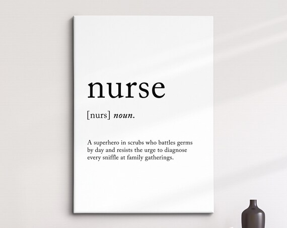 Nurse Funny Definition Dictionary Quote Minimalist Framed Print Framed Wall Art Poster Home Decor Interior Funny Gift For Nurses