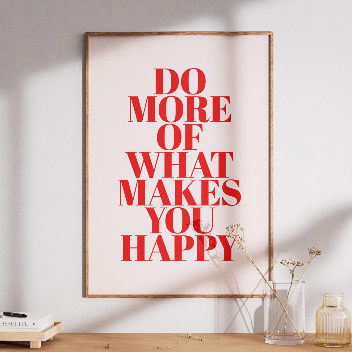 Motivational Quote Print, Red Serif Affirmation