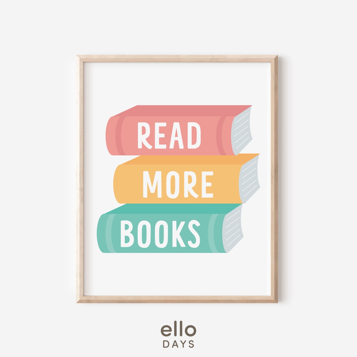 Read More Books On Pastel Book Stack Reading Corner Kids Poster - Image 4