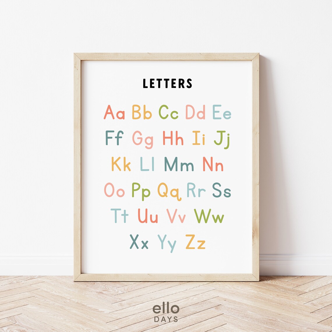 Alphabet Letters Educational Poster, Preschool Classroom Decor