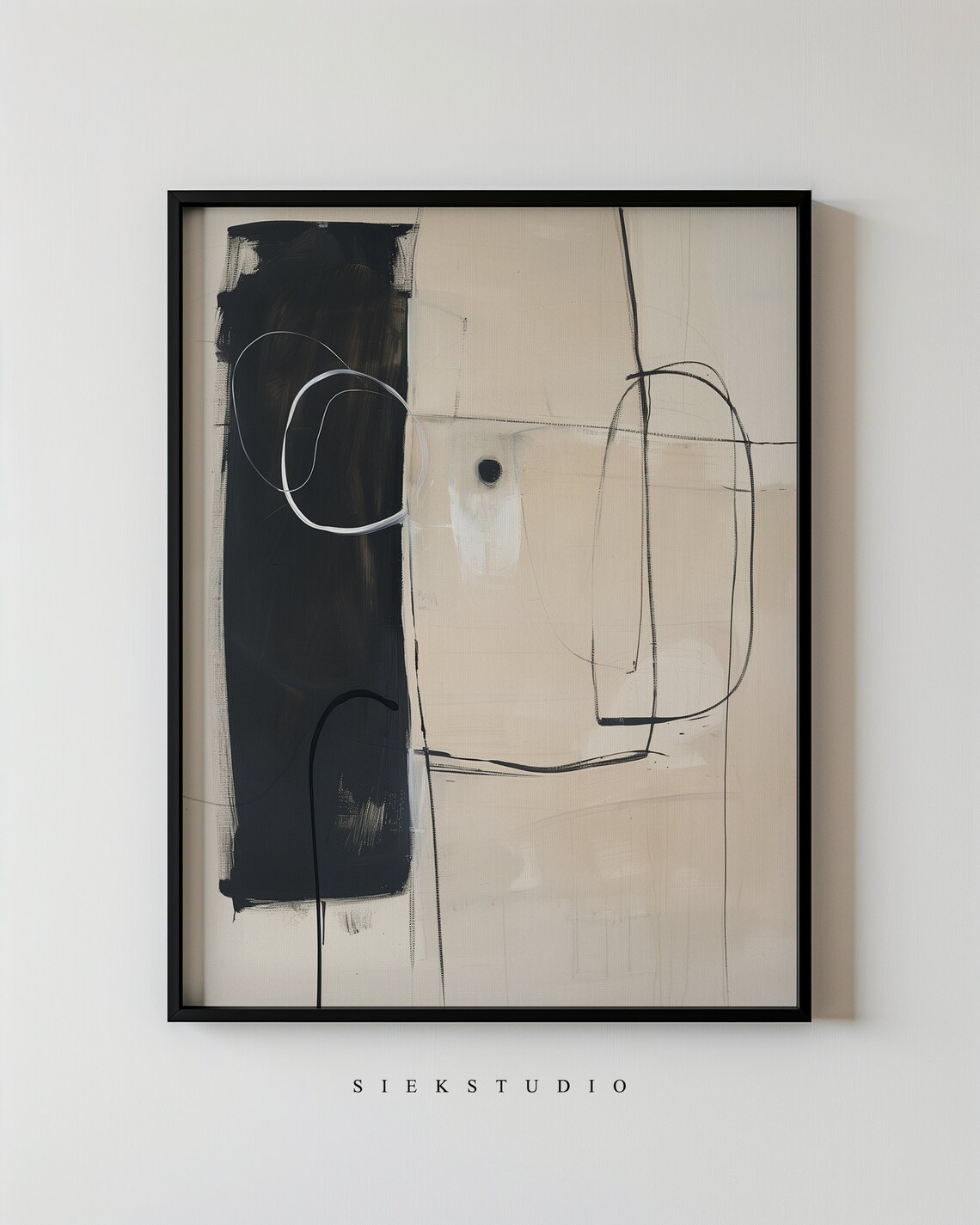Abstract Face Line Art, Minimalist Wall Art Print