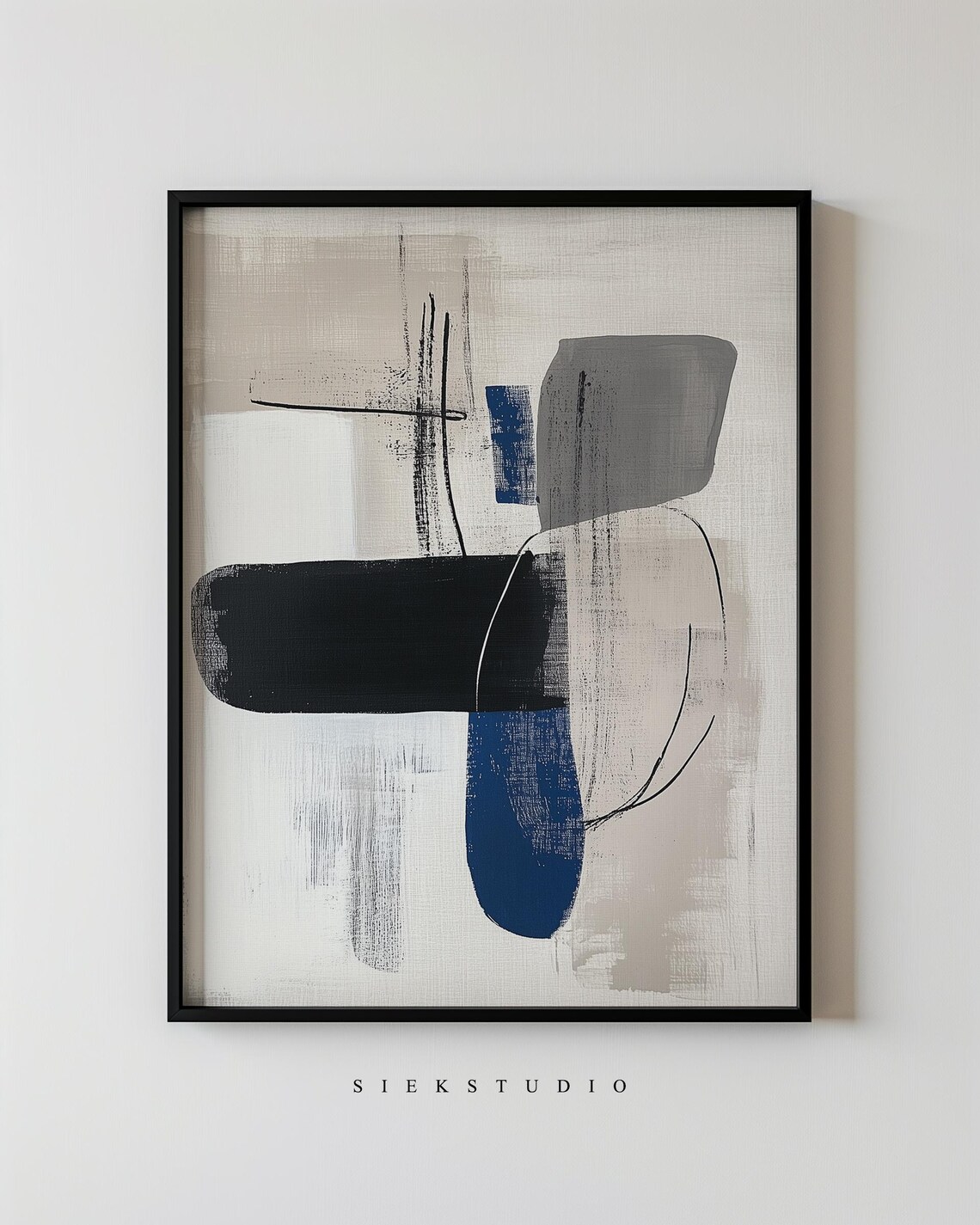 Minimalist Neutral Shapes Lines Art Abstract Geometric Modern Textured Painting Contemporary Wall Decor