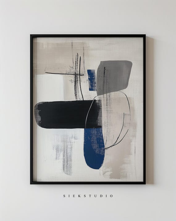 Minimalist Neutral Shapes Lines Art Abstract Geometric Modern Textured Painting Contemporary Wall Decor