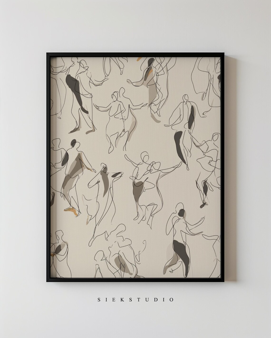 Abstract Dancing Figurative Line Drawing, Art Print
