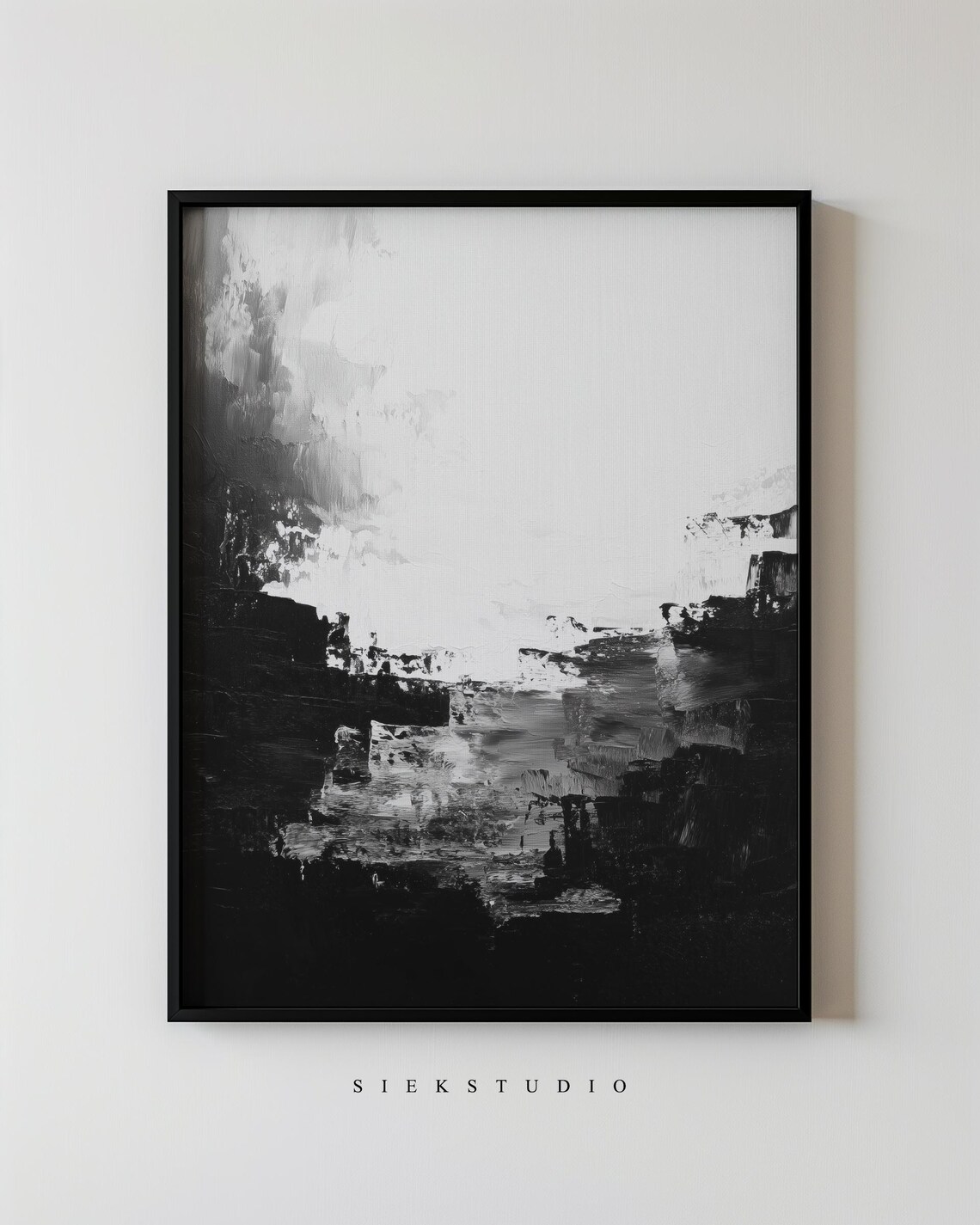 Black And White Abstract Art Print, Minimalist Modern