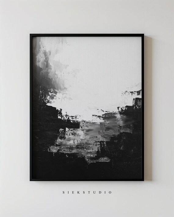 Black And White Abstract Art Print, Minimalist Modern