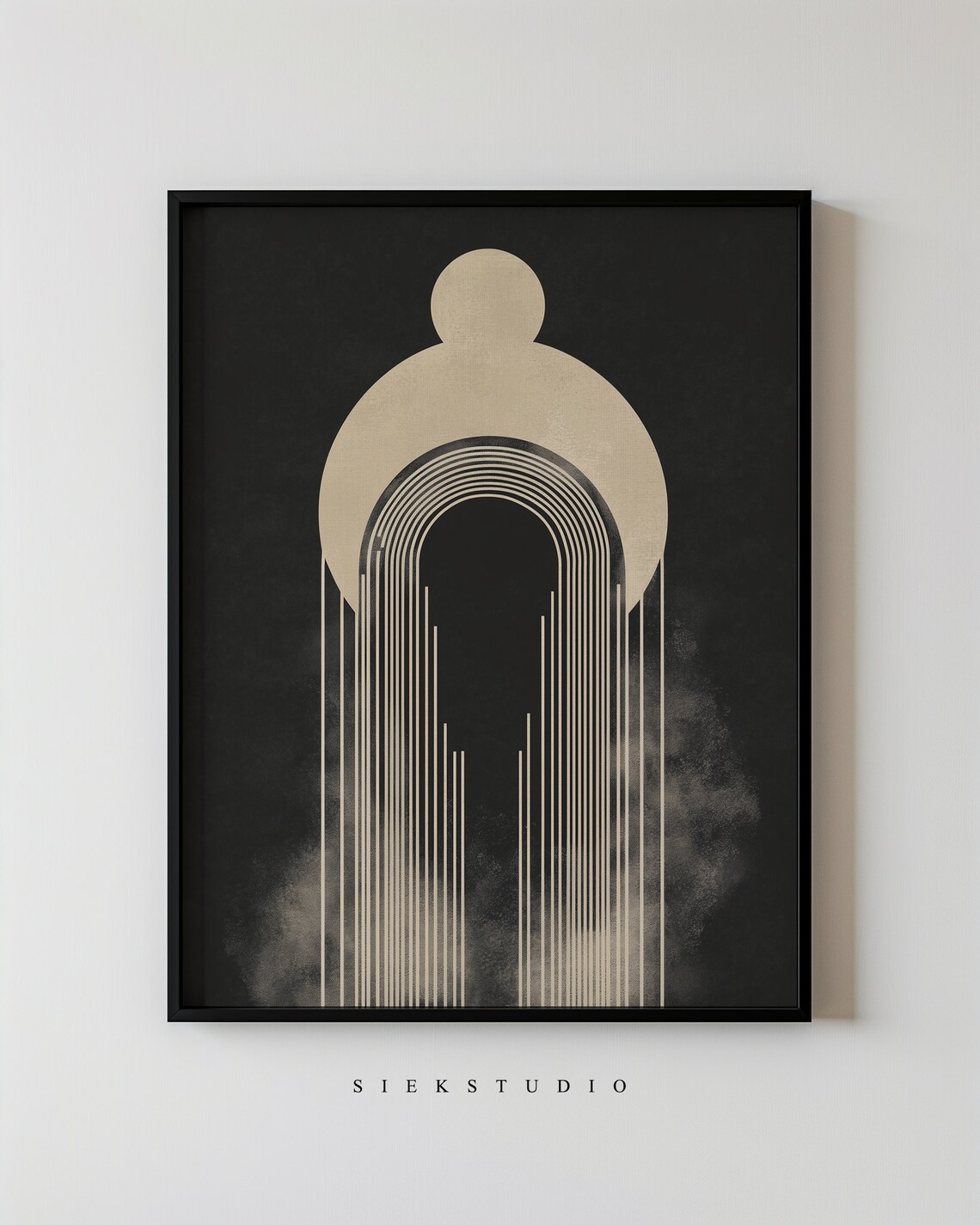 Modern Abstract Geometric Poster, Minimalist Line Shapes