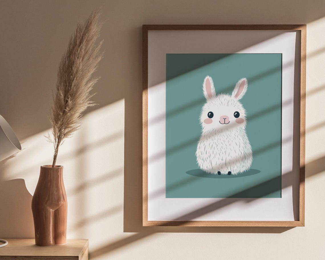 Adorable Bunny Print Cute Rabbit Wall Art Kids Room Decor Bunny Illustration For Nursery Rabbit Art Instant - Image 4