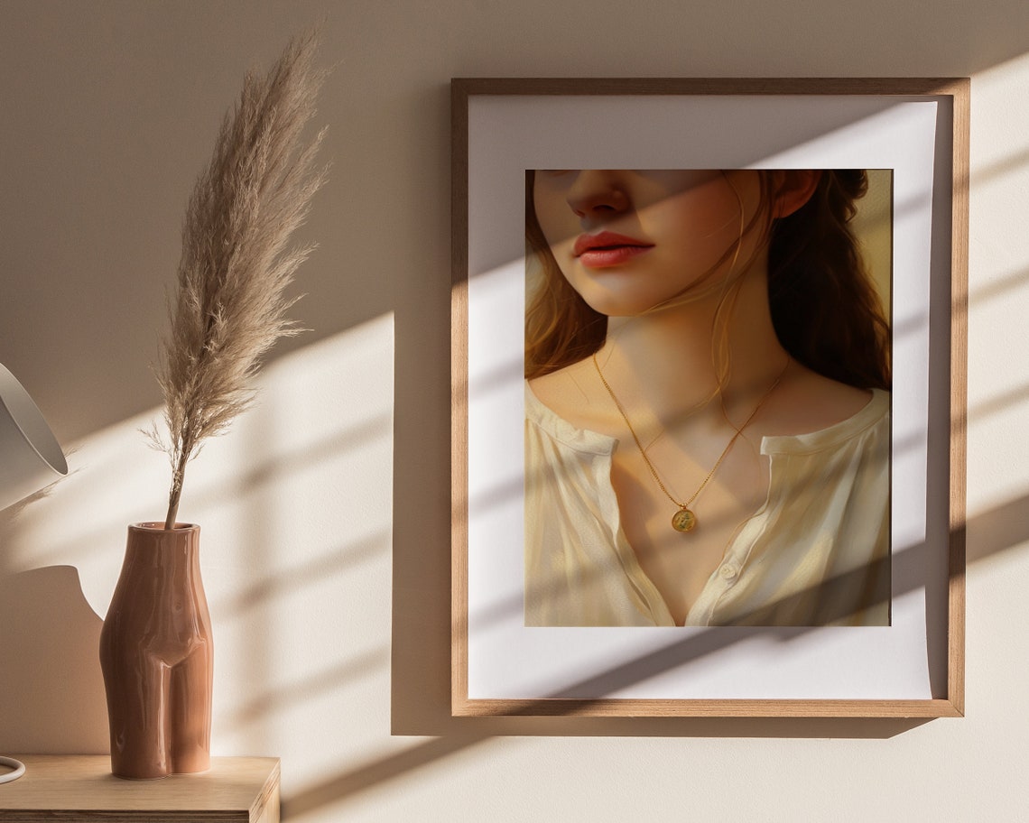 Feminine Figure Oil Painting Print Woman Wall Art French Country Art Cottagecore Home Decor Wall Art - Image 4