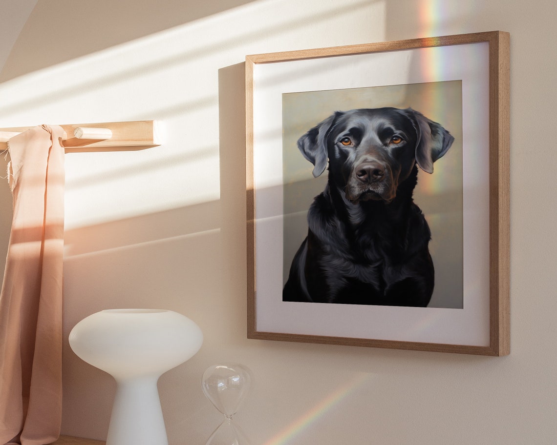Cute Labrador Art Black Lab Puppy Nursery Art Dog Lover Gift Black Labrador Print Wall Art - Image 3