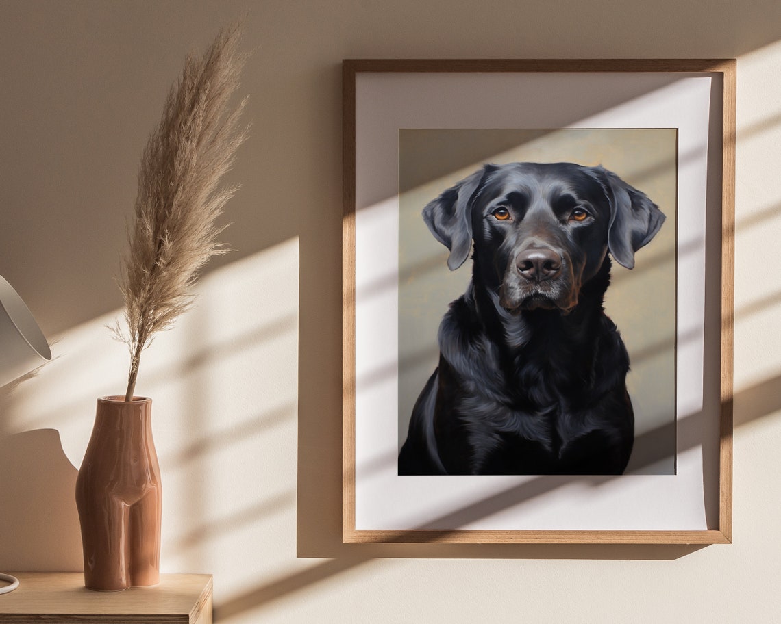 Cute Labrador Art Black Lab Puppy Nursery Art Dog Lover Gift Black Labrador Print Wall Art - Image 4