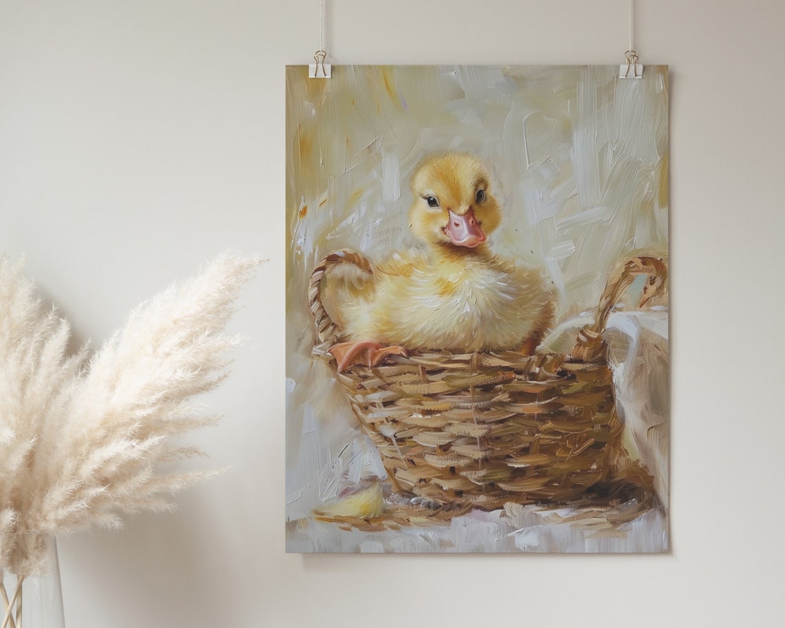 Cute Duck Poster Print Nursery Wall Art Animal Lover Gift Kids Room Home Dcor Wall Art - Image 2