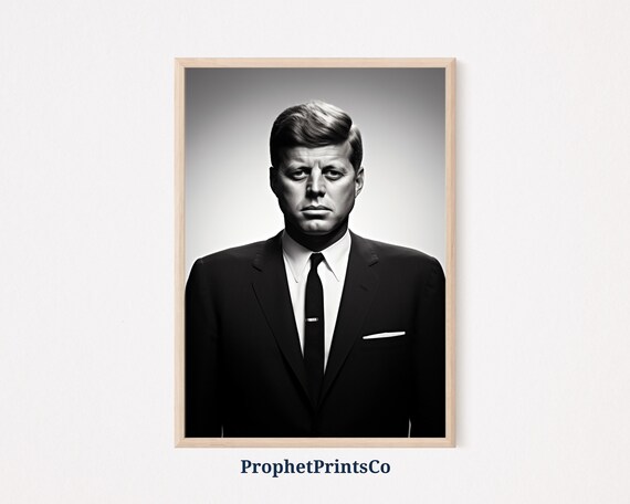 John F Kennedy Studio Portrait Black Suit Classic Photo Poster