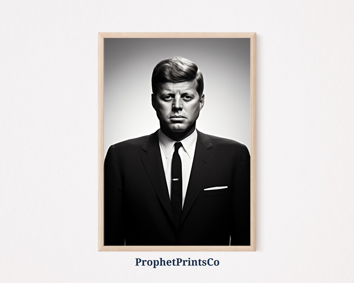 John F Kennedy Studio Portrait Black Suit Classic Photo Poster