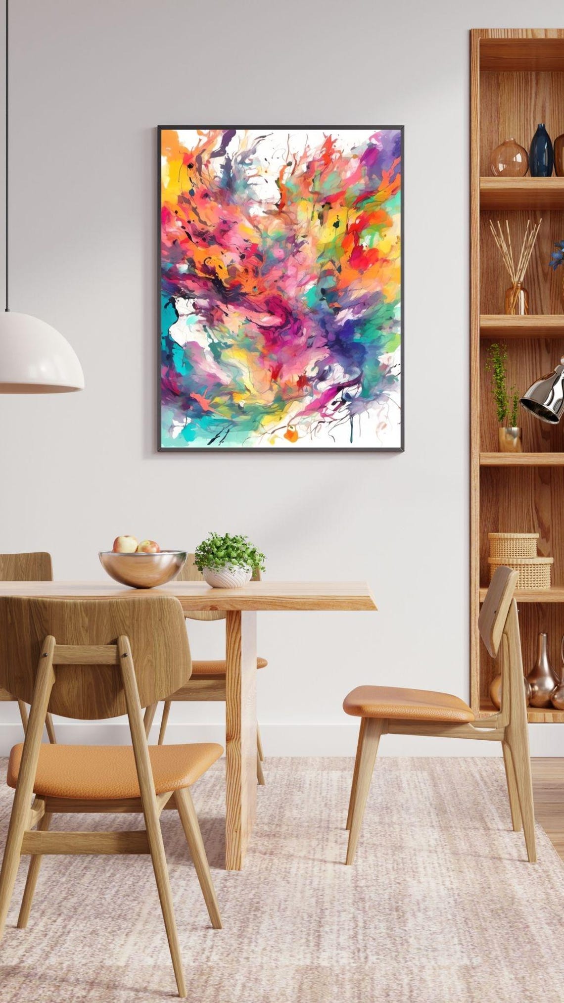 Colorful Abstract Ink Splash Magenta Orange Teal Modern Art Print - Image 3