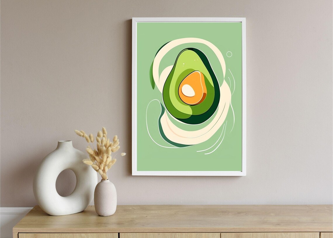 Avocado Print Fruit Market Print Art Abstract Wall Art Art Colourful Art Maximalist Minimalistic - Image 3