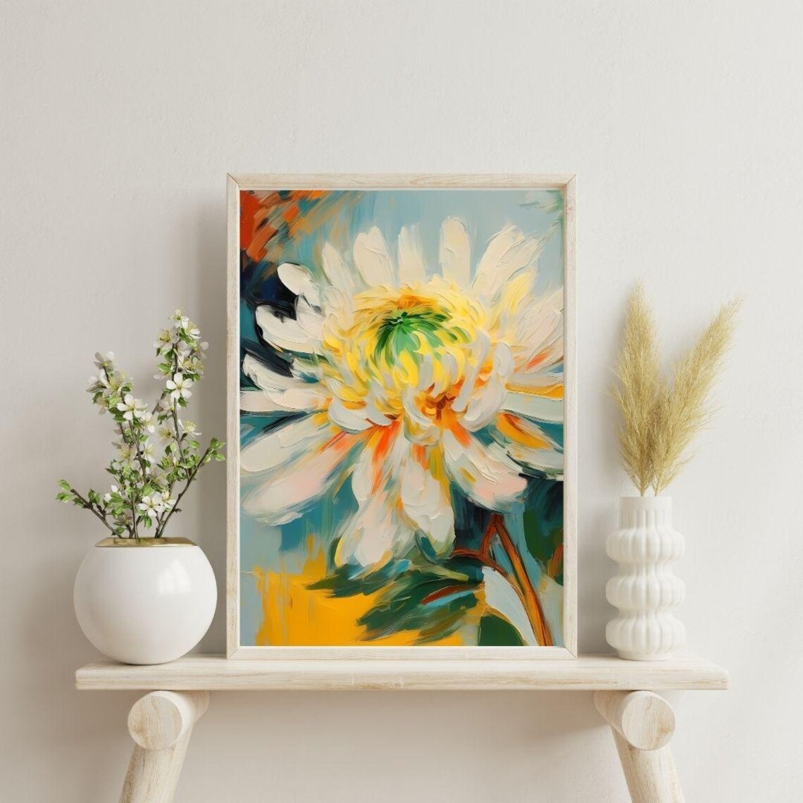 Chrysanthemum Impressionism Wall Art Print