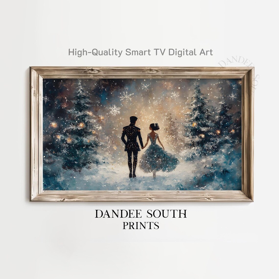 Nutcracker Ballet Snowy Christmas Eve Smart TV Digital Art Print
