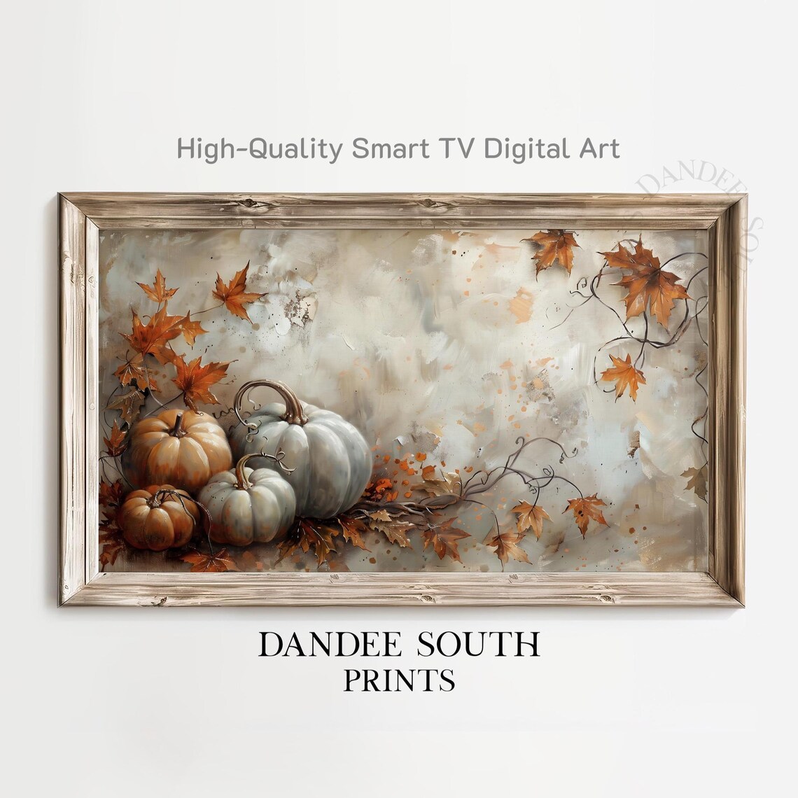 Rustic Pumpkins and Maple Leaves Autumn Harvest Still Life Poster