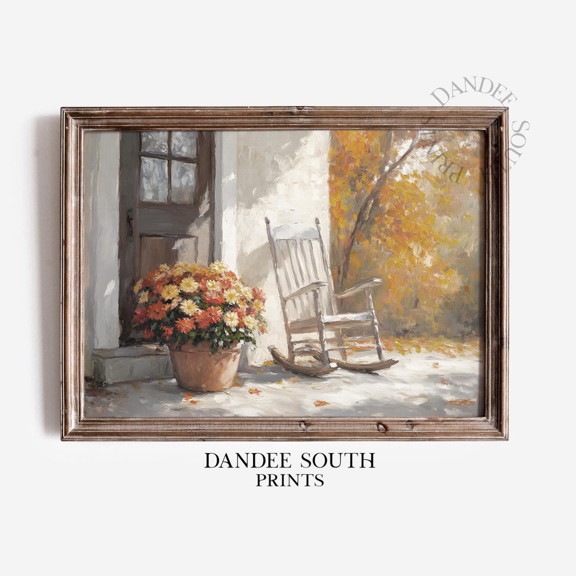 Rustic Fall Porch Wall Art Vintage Autumn Landscape Farmhouse Front Home Decor 547