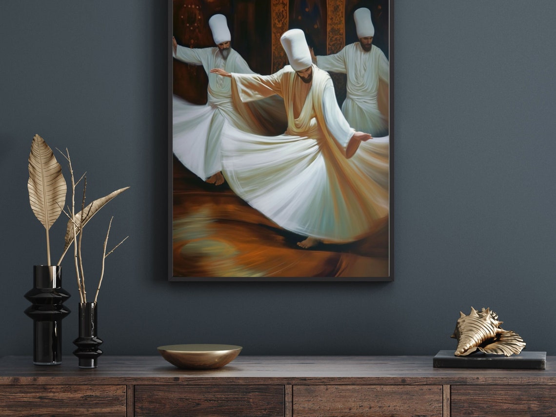 Whirling Dervish Sufi Dance Painting Turkish Middle Eastern Poster - Image 2