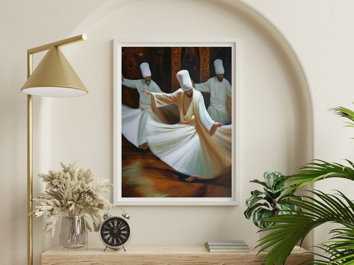 Whirling Dervish Sufi Dance Painting Turkish Middle Eastern Poster - Image 3