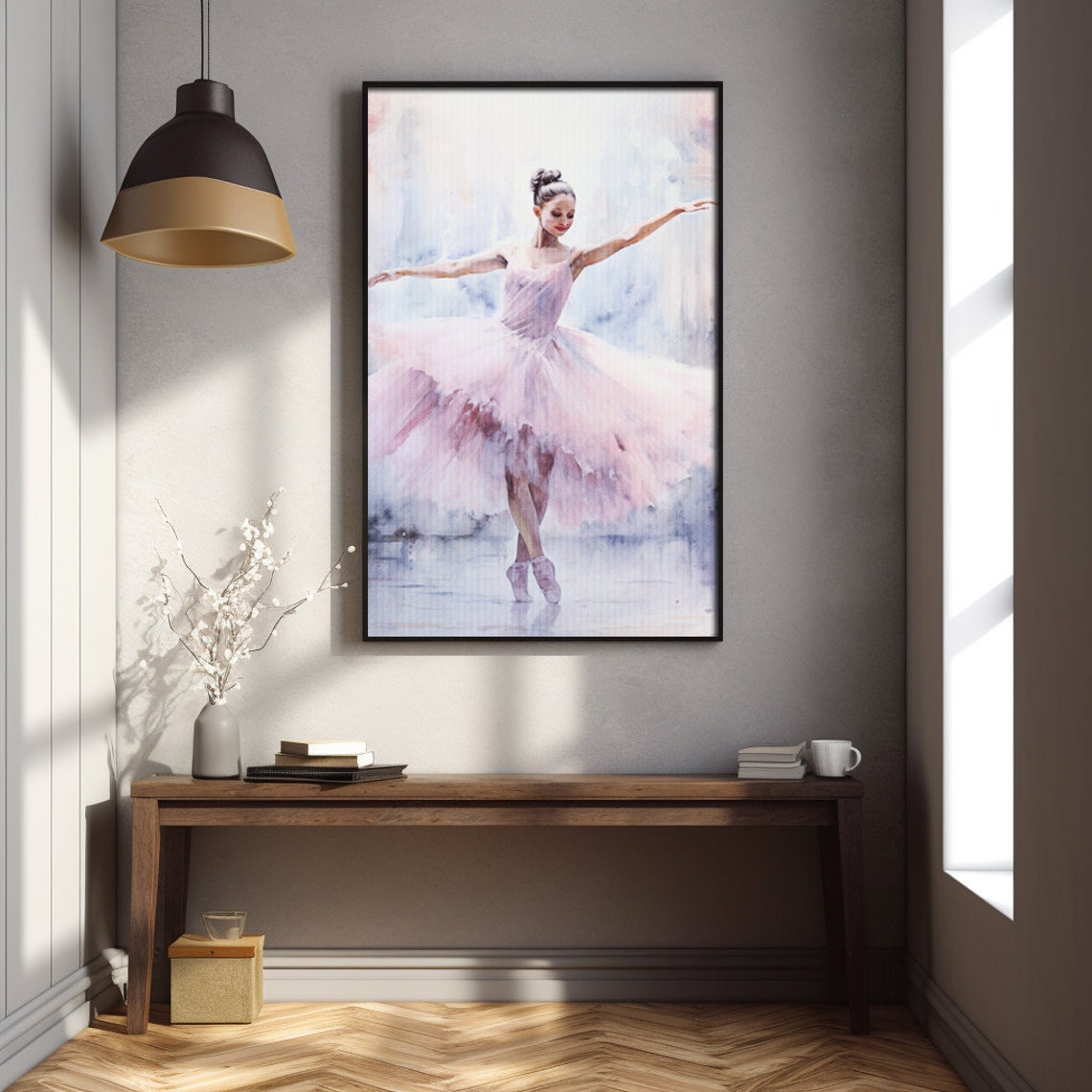 Ballerina Pink Tutu Watercolor Graceful Dancer Ballet Art Poster - Image 4