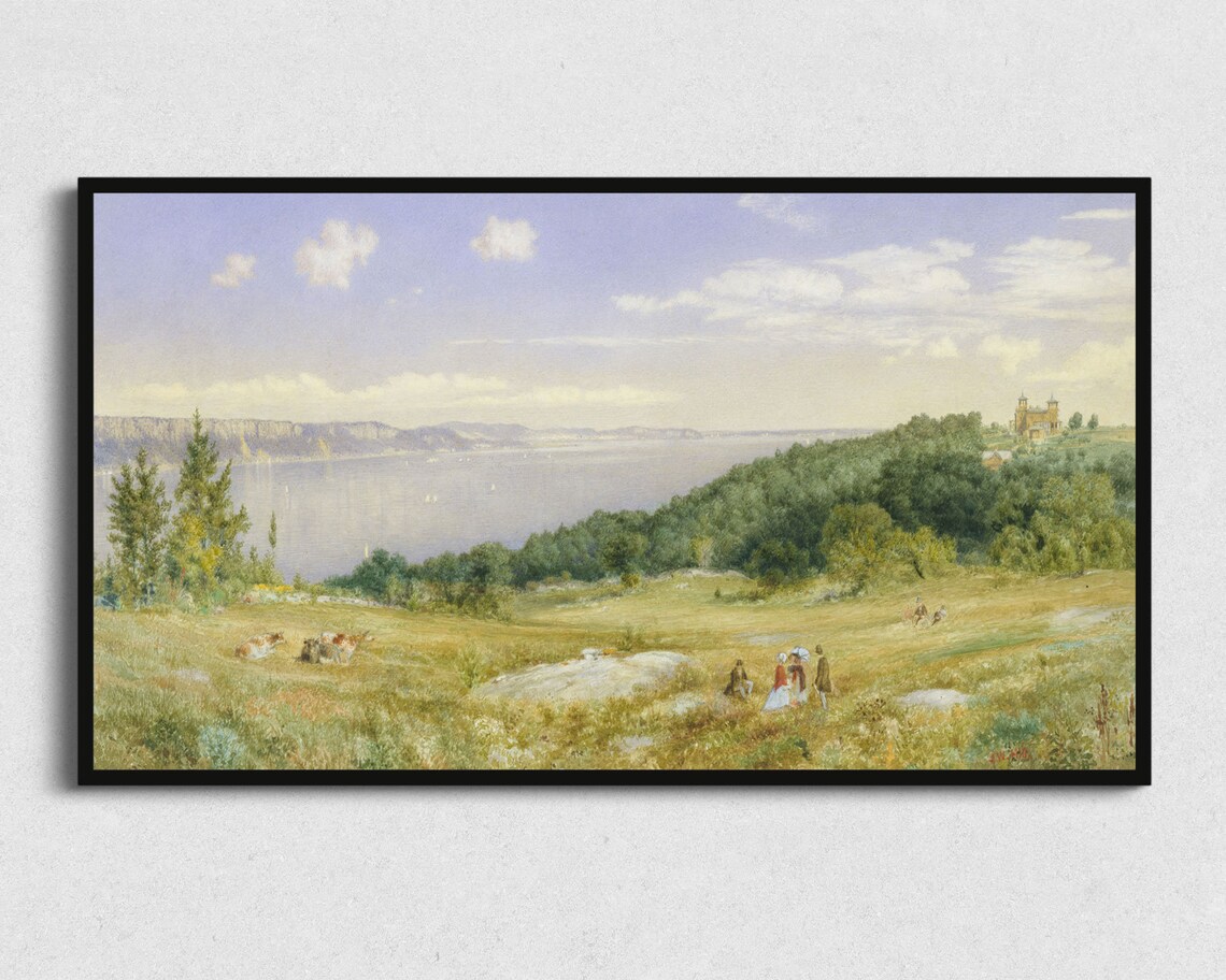Vintage Landscape Art Print, Antique Painting Style