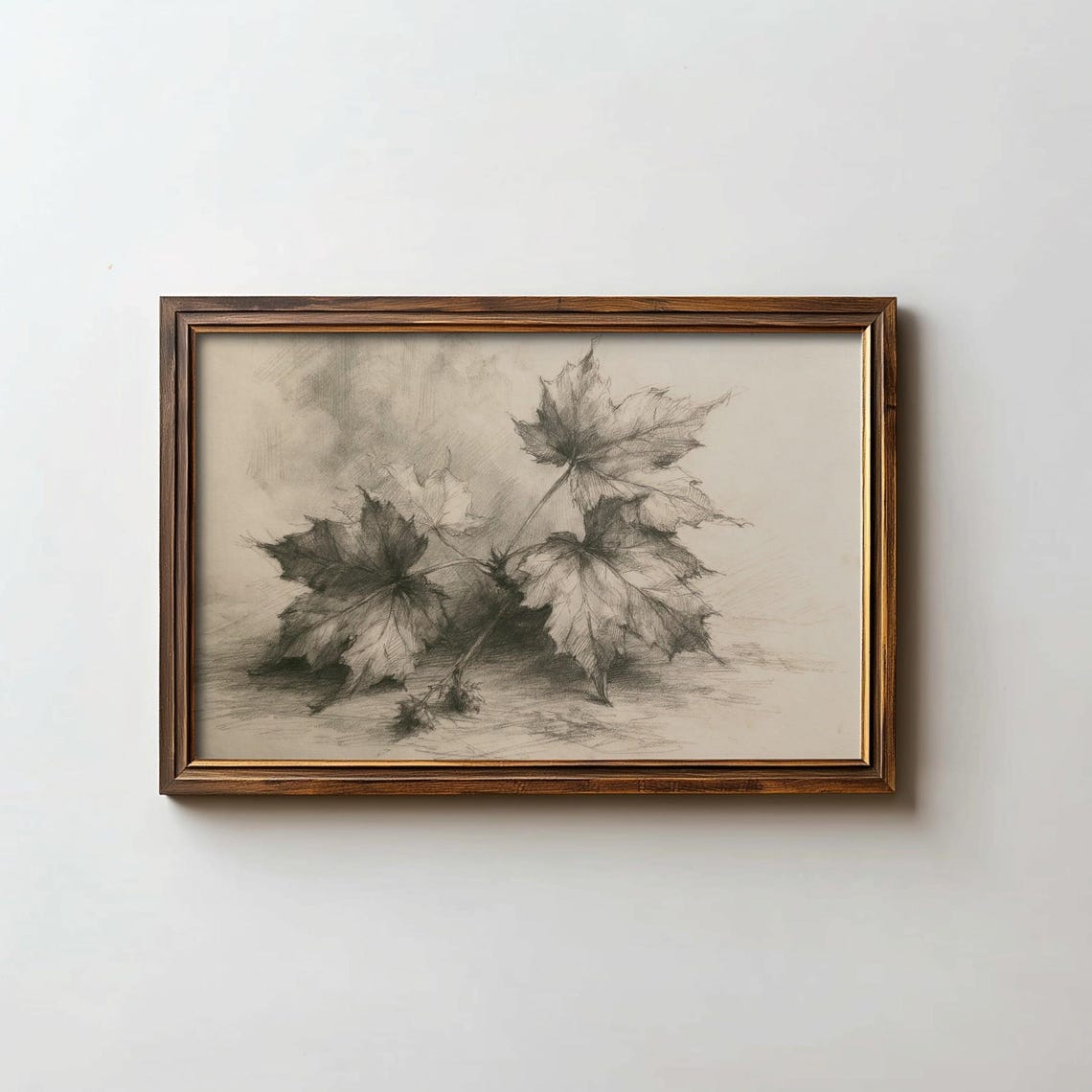 Maple Leaves Print Fall Art Cottagecore Autumn Wall Digital Download