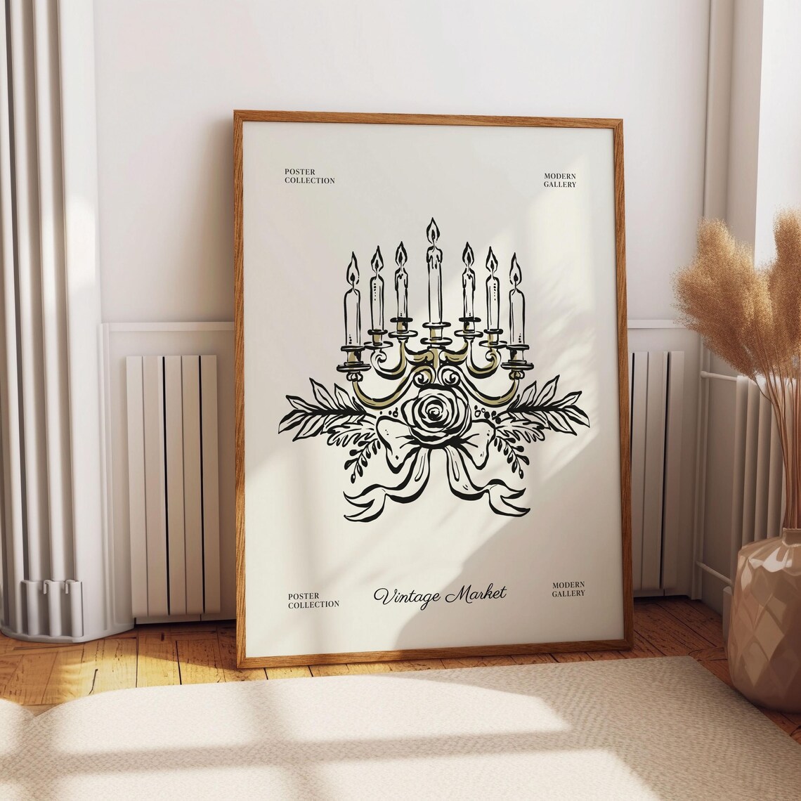 Vintage Boho Gallery Poster, Retro Kitchen Decor