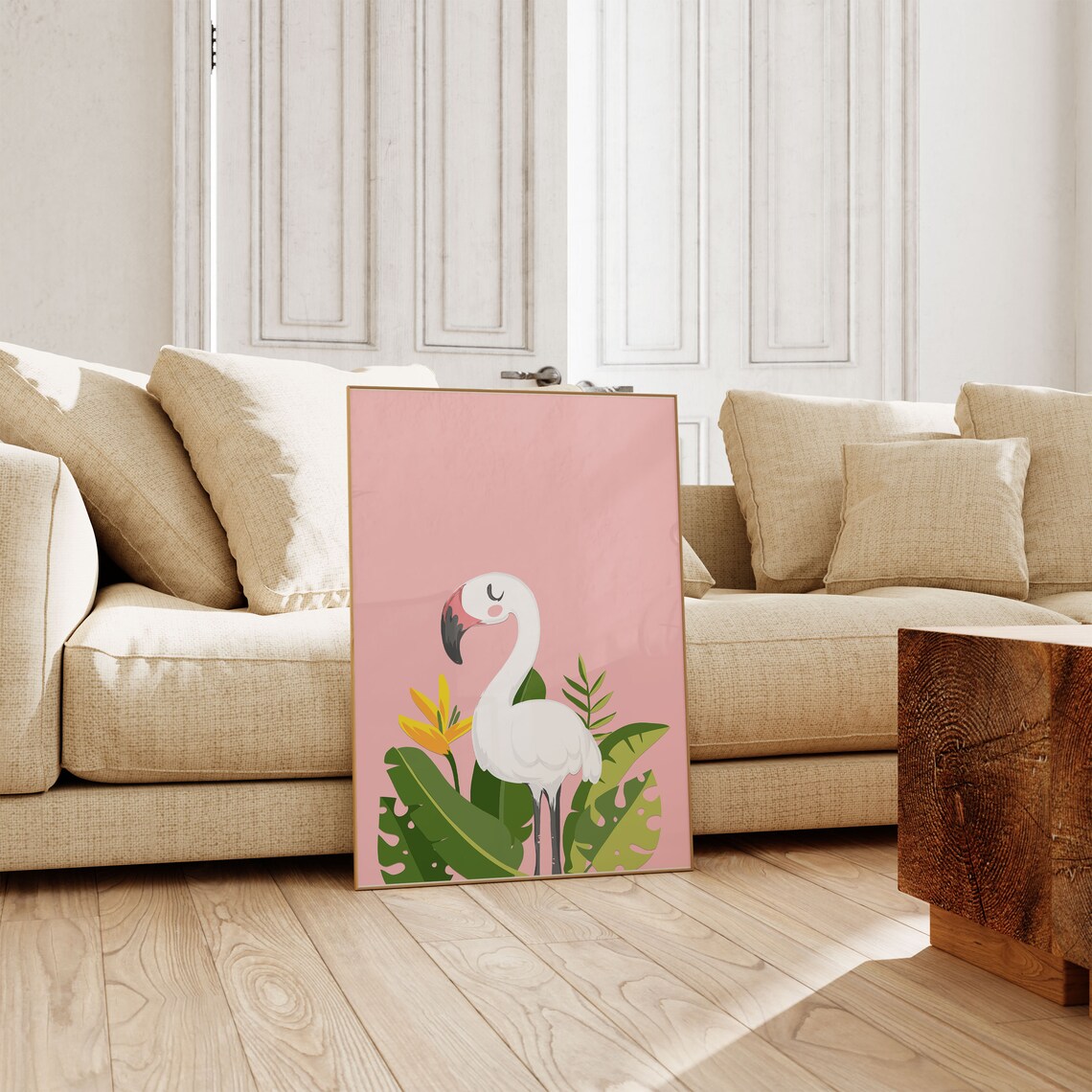 Plants And Flamingo Bird Print, Boho Decor - Image 4