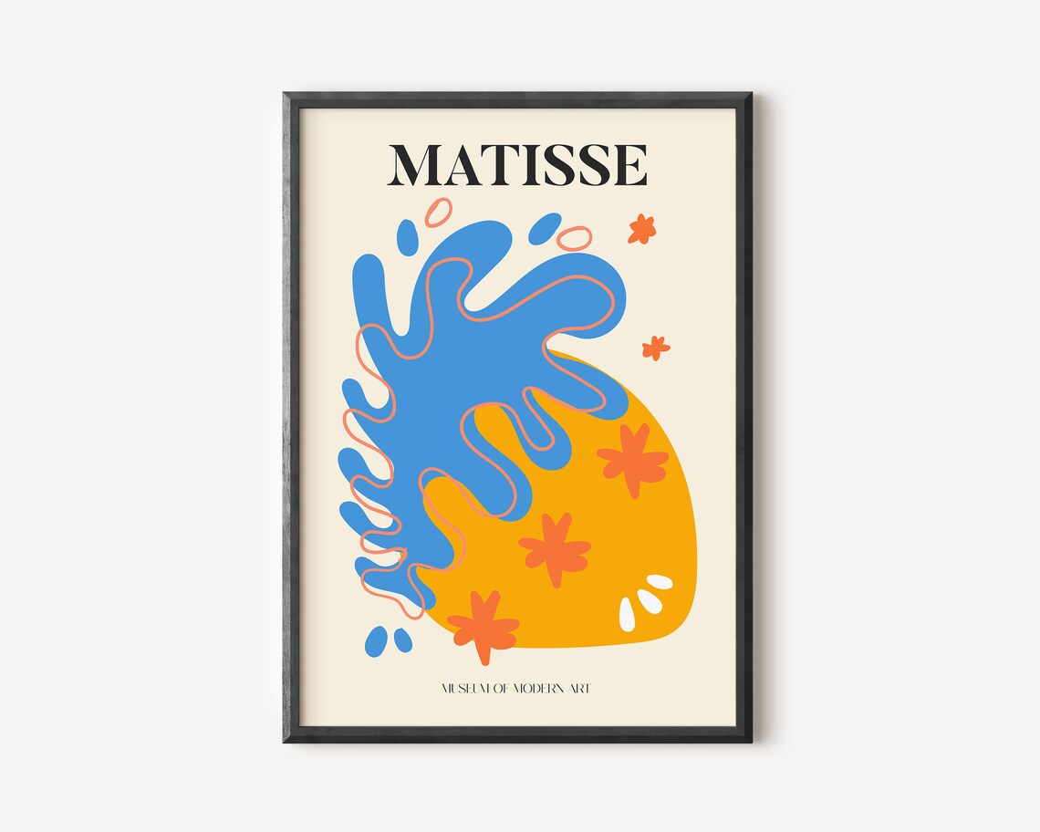 Henri Matisse Exhibition Poster, Boho Floral Garden Scenery