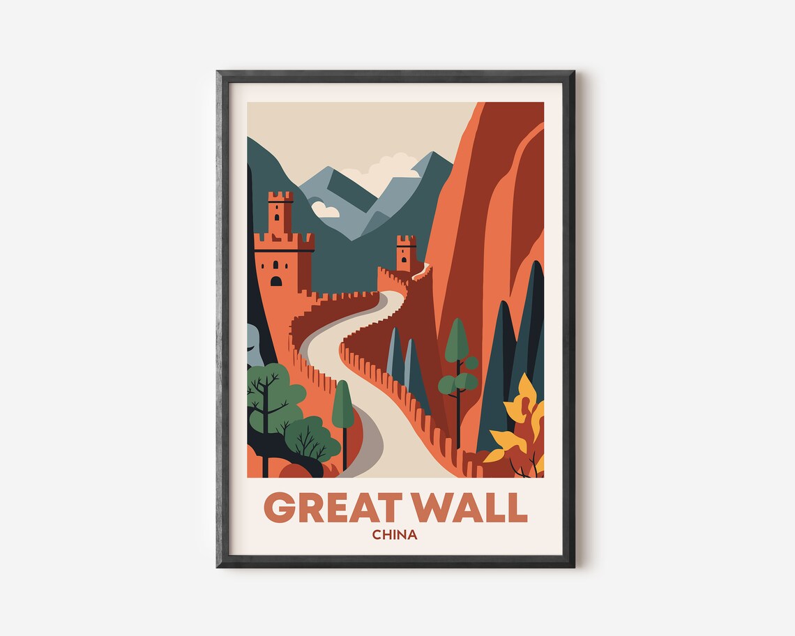 Great Wall Of China Travel Poster, China Landmark - Image 4