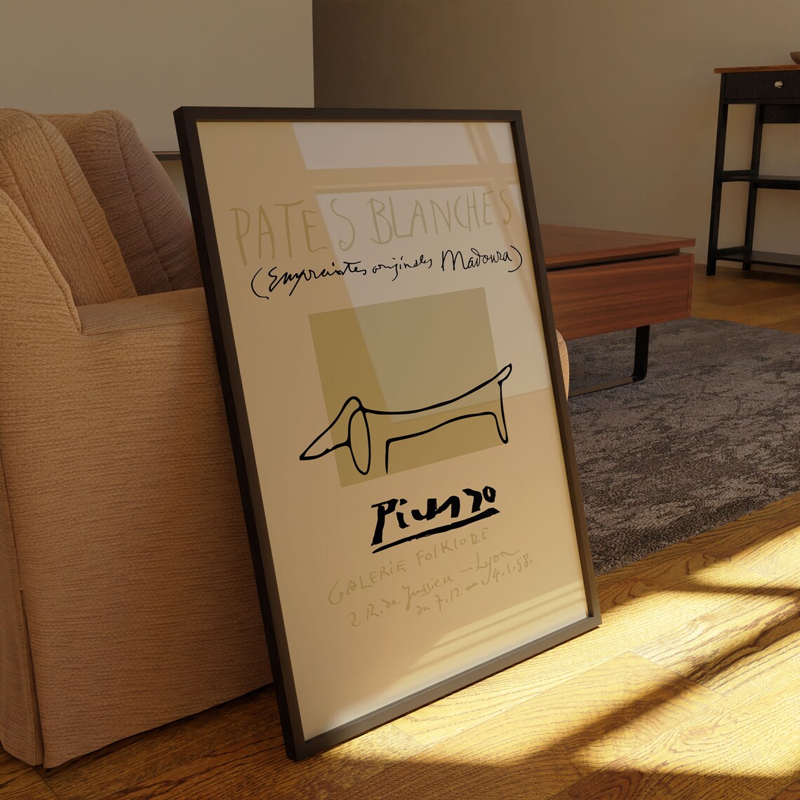 Picasso Dachshund Line Drawing Madoura Exhibition Art Poster - Image 3