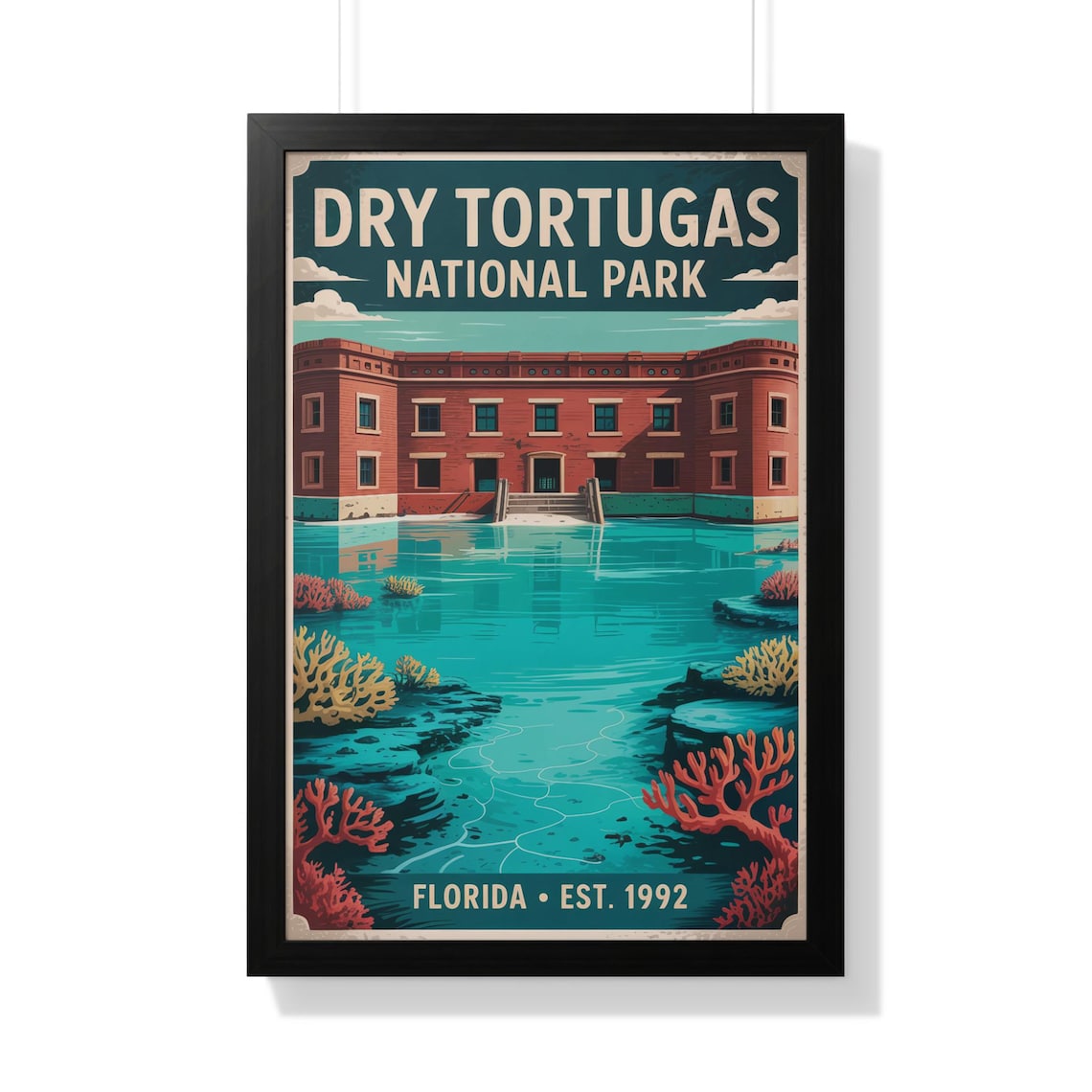 Dry Tortugas National Park Fort Jefferson Florida Retro Poster