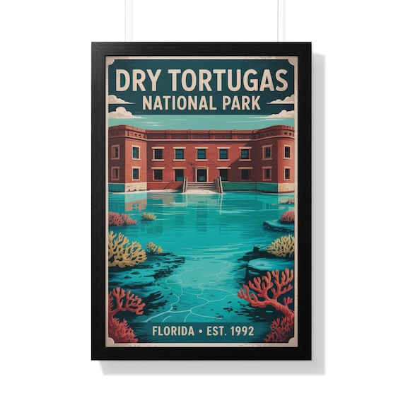 Dry Tortugas National Park Fort Jefferson Florida Retro Poster