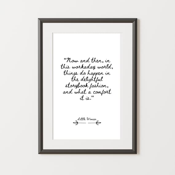 Little Women Storybook Fashion Quote Handwritten Script Literary Wall Art