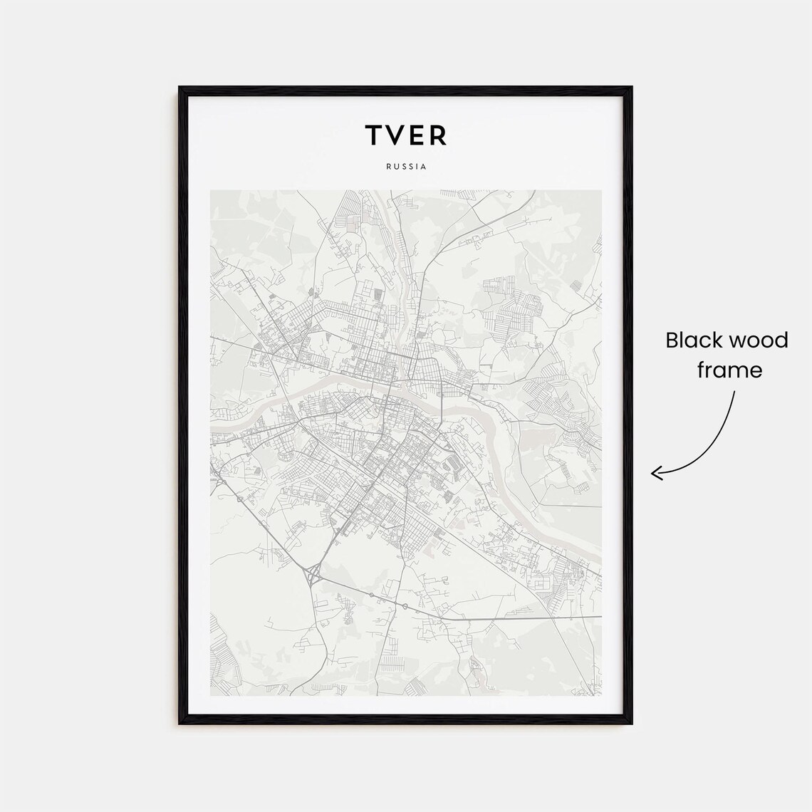 Tver Russia Minimalist City Street Map Classic Travel Poster - Image 3