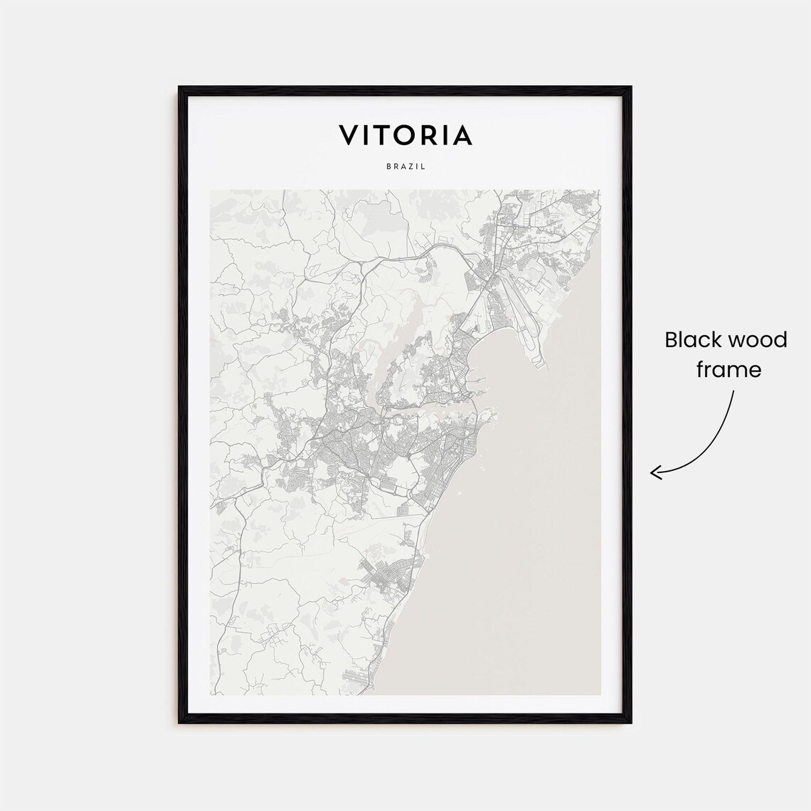 Vitoria Brazil Modern Minimalist City Street Map Travel Poster - Image 3
